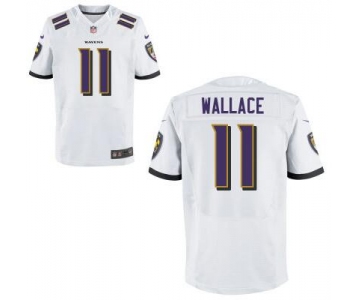 Men's Baltimore Ravens #11 Mike Wallace Elite White Road Jersey