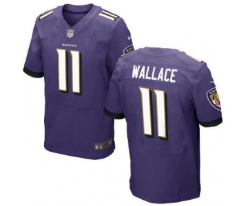 Men's Baltimore Ravens #11 Mike Wallace Purple Team Color NFL Nike Elite Jersey