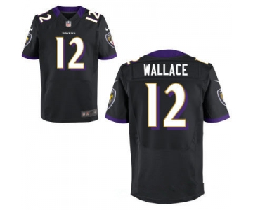 Men's Baltimore Ravens #12 Mike Wallace Black Alternate Stitched NFL Nike Elite Jersey