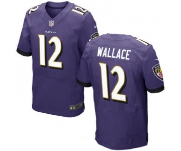 Men's Baltimore Ravens #12 Mike Wallace Purple Team Color Stitched NFL Nike Elite Jersey