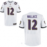 Men's Baltimore Ravens #12 Mike Wallace White Road Stitched NFL Nike Elite Jersey