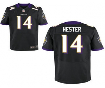 Men's Baltimore Ravens #14 Devin Hester Black Alternate Stitched NFL Nike Elite Jersey