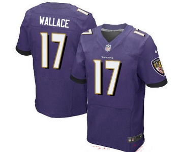 Men's Baltimore Ravens #17 Mike Wallace Purple Team Color Stitched NFL Nike Elite Jersey