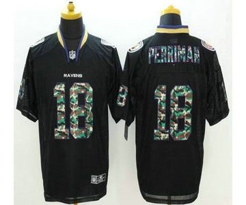 Men's Baltimore Ravens #18 Breshad Perriman Black With Camo Fashion NFL Nike Elite Jersey