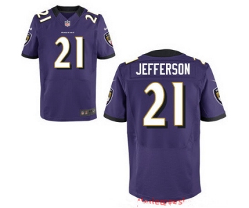 Men's Baltimore Ravens #21 Tony Jefferson Purple Team Color Stitched NFL Nike Elite Jersey