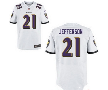 Men's Baltimore Ravens #21 Tony Jefferson White Road Stitched NFL Nike Elite Jersey