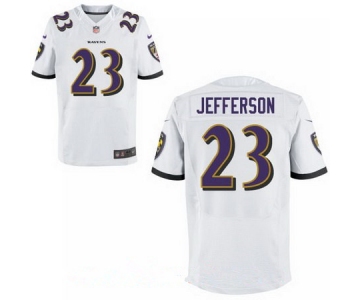 Men's Baltimore Ravens #23 Tony Jefferson White Road Stitched NFL Nike Elite Jersey