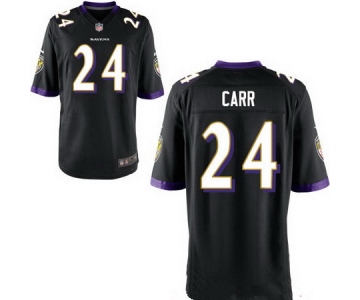 Men's Baltimore Ravens #24 Brandon Carr Black Alternate Stitched NFL Nike Elite Jersey