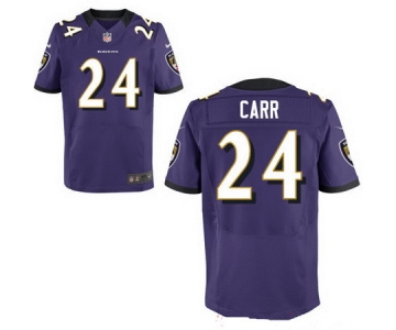 Men's Baltimore Ravens #24 Brandon Carr Purple Team Color Stitched NFL Nike Elite Jersey