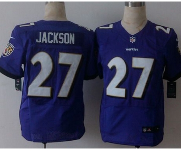 Men's Baltimore Ravens #27 Asa Jackson 2013 Nike Purple Elite Jersey