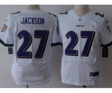 Men's Baltimore Ravens #27 Asa Jackson 2013 Nike White Elite Jersey