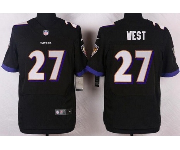 Men's Baltimore Ravens #27 Terrance West Black Alternate NFL Nike Elite Jersey