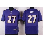 Men's Baltimore Ravens #27 Terrance West Purple Team Color NFL Nike Elite Jersey