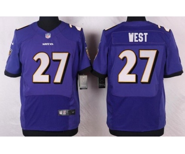 Men's Baltimore Ravens #27 Terrance West Purple Team Color NFL Nike Elite Jersey