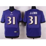 Men's Baltimore Ravens #31 Jamal Lewis Purple Retired Player NFL Nike Elite Jersey