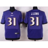 Men's Baltimore Ravens #31 Jamal Lewis Purple Retired Player NFL Nike Elite Jersey