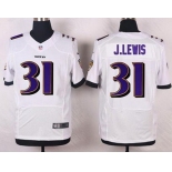 Men's Baltimore Ravens #31 Jamal Lewis White Retired Player NFL Nike Elite Jersey