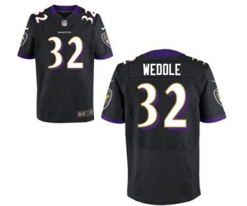 Men's Baltimore Ravens #32 Eric Weddle Black Alternate NFL Nike Elite Jersey