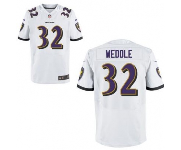 Men's Baltimore Ravens #32 Eric Weddle Elite White Road Jersey