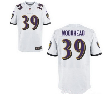 Men's Baltimore Ravens #39 Danny Woodhead White Road Stitched NFL Nike Elite Jersey