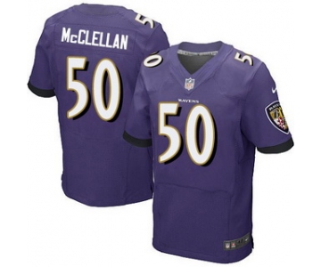 Men's Baltimore Ravens #50 Albert McClellan Purple Team Color NFL Nike Elite Jersey