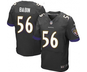 Men's Baltimore Ravens #56 Jason Babin Black Alternate NFL Nike Elite Jersey