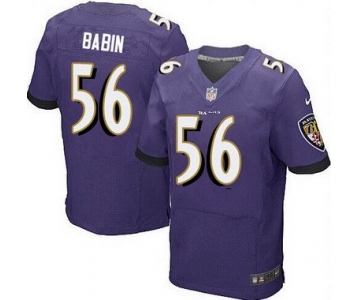 Men's Baltimore Ravens #56 Jason Babin Purple Team Color NFL Nike Elite Jersey