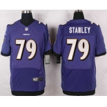 Men's Baltimore Ravens #79 Ronnie Stanley Purple Team Color Stitched NFL Nike Elite Jersey