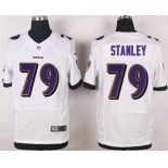 Men's Baltimore Ravens #79 Ronnie Stanley White Road Stitched NFL Nike Elite Jersey