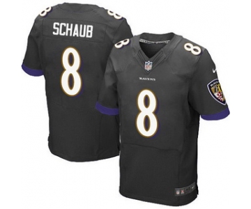 Men's Baltimore Ravens #8 Matt Schaub Black Alternate NFL Nike Elite Jersey