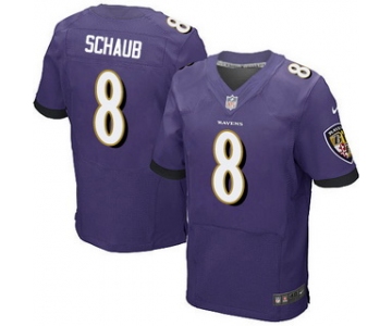 Men's Baltimore Ravens #8 Matt Schaub Purple Team Color NFL Nike Elite Jersey