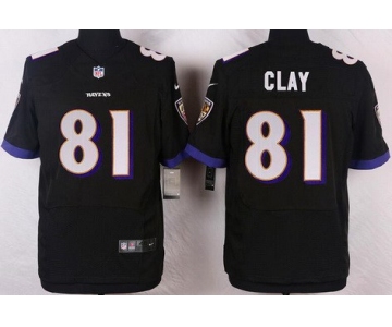 Men's Baltimore Ravens #81 Kaelin Clay Black Alternate NFL Nike Elite Jersey