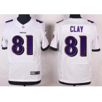 Men's Baltimore Ravens #81 Kaelin Clay White Road NFL Nike Elite Jersey