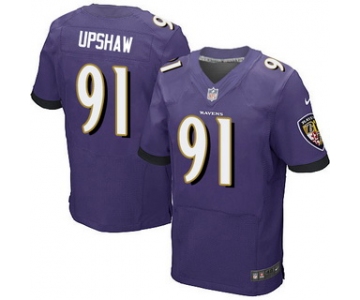 Men's Baltimore Ravens #91 Courtney Upshaw Purple Team Color NFL Nike Elite Jersey