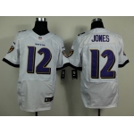 Nike Baltimore Ravens #12 Jacoby Jones 2013 White Elite Jersey