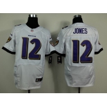 Nike Baltimore Ravens #12 Jacoby Jones 2013 White Elite Jersey