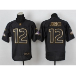 Nike Baltimore Ravens #12 Jacoby Jones 2014 All Black/Gold Elite Jersey
