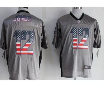 Nike Baltimore Ravens #12 Jacoby Jones 2014 USA Flag Fashion Gray Elite Jersey