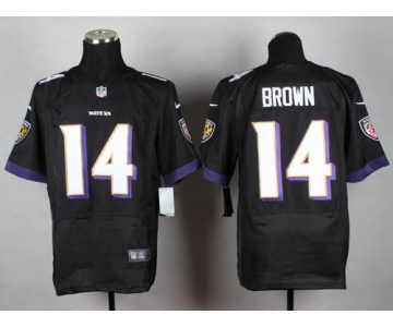 Nike Baltimore Ravens #14 Marlon Brown 2013 Black Elite Jersey