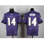 Nike Baltimore Ravens #14 Marlon Brown 2013 Purple Elite Jersey