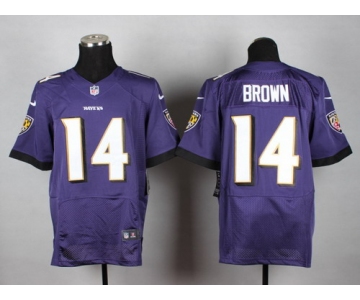 Nike Baltimore Ravens #14 Marlon Brown 2013 Purple Elite Jersey