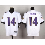 Nike Baltimore Ravens #14 Marlon Brown 2013 White Elite Jersey