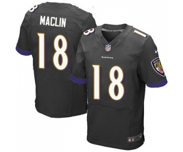 Nike Baltimore Ravens #18 Jeremy Maclin Black Alternate Men's Stitched NFL New Elite Jersey