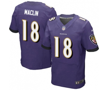 Nike Baltimore Ravens #18 Jeremy Maclin Purple Team Color Men's Stitched NFL New Elite Jersey