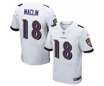 Nike Baltimore Ravens #18 Jeremy Maclin White Men's Stitched NFL Elite Jersey