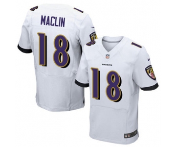 Nike Baltimore Ravens #18 Jeremy Maclin White Men's Stitched NFL New Elite Jersey