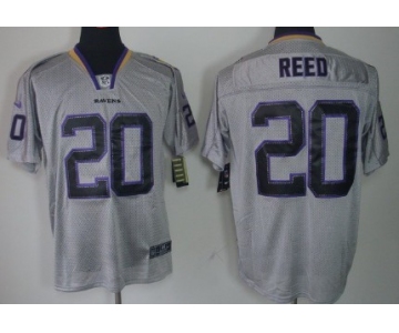 Nike Baltimore Ravens #20 Ed Reed Lights Out Gray Elite Jersey