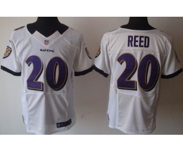 Nike Baltimore Ravens #20 Rd Reed White Elite Jersey