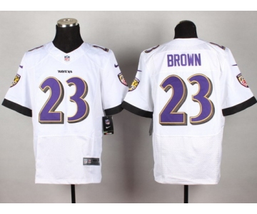 Nike Baltimore Ravens #23 Chykie Brown 2013 White Elite Jersey