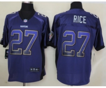 Nike Baltimore Ravens #27 Ray Rice Drift Fashion Purple Elite Jersey